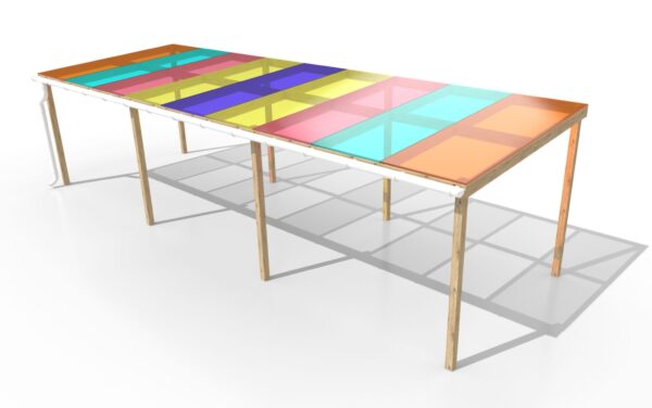 Freestanding Timber Canopy With Coloured Perspex Roof