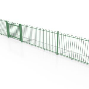 Metal Bow Top Fencing and Gate