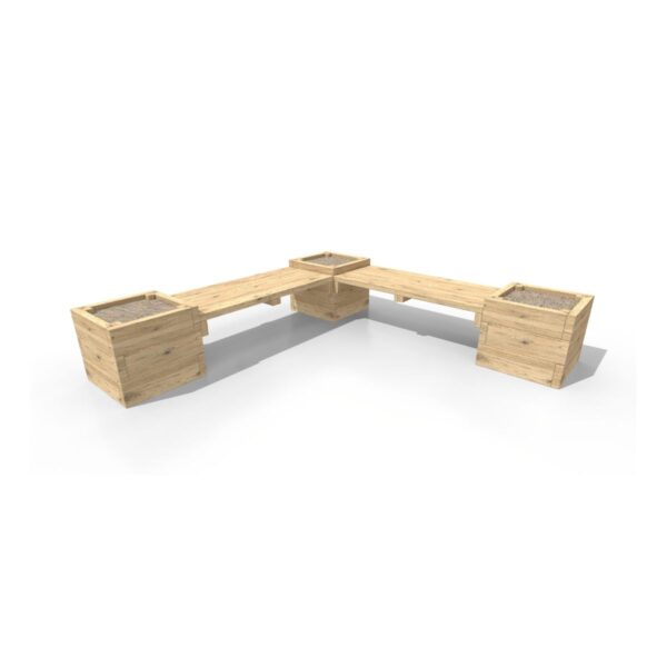 Triple Planter & Seating Benches