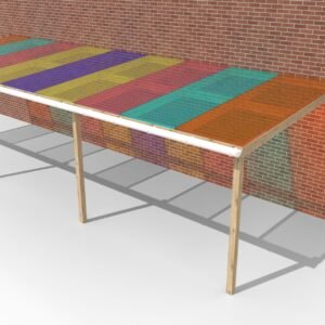 Wall Mounted Timber Canopy With Coloured Perspex Roof