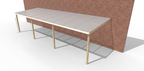 Wall Mounted Timber Canopy With Polycarb Roof