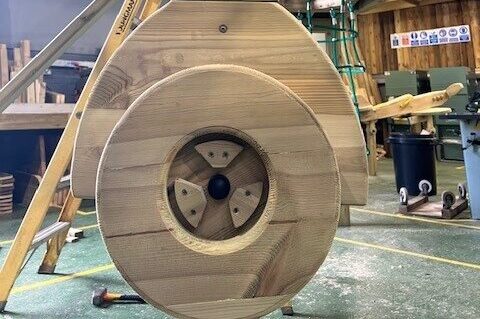 workshop2 Spitfire wooden playground equipment in the workshop being crafter for a playground