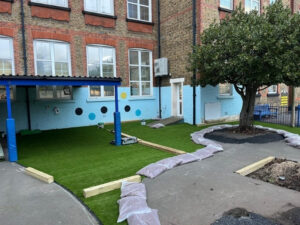 In progress Artificial Grass Installation