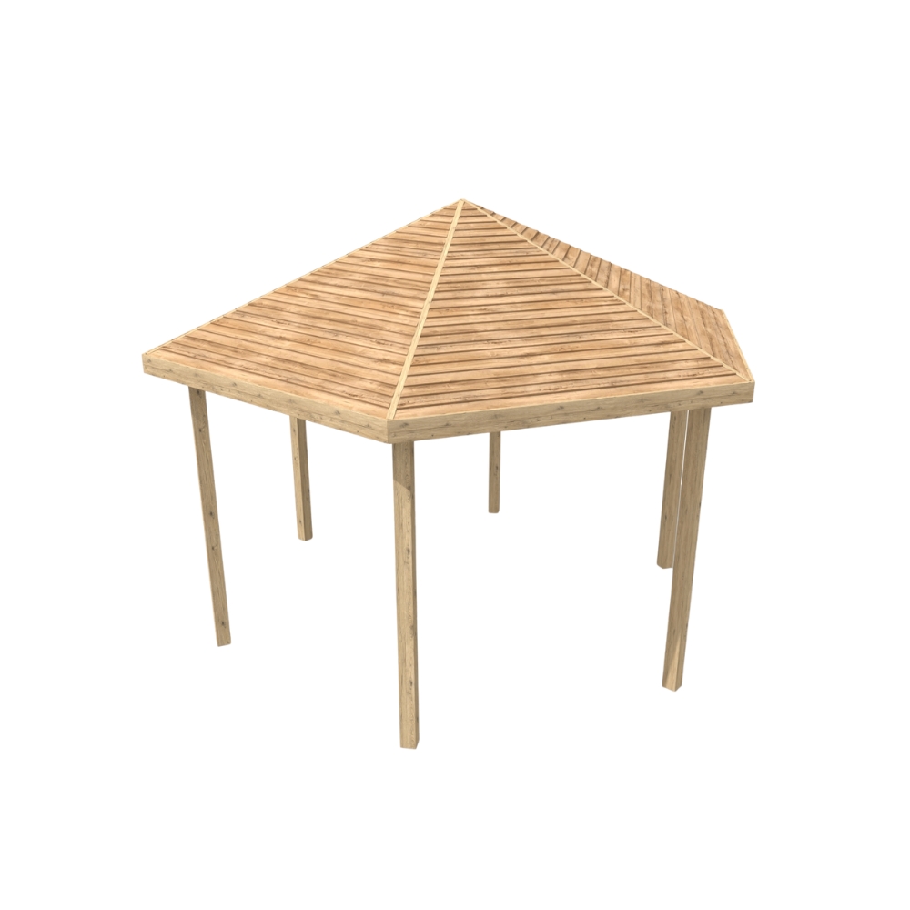Feather Edge Roof for a wooden gazebo