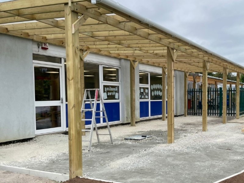 School Canopy - Wooden School Shelter