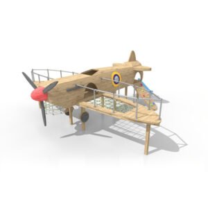 Spitfire Climbing Frame - Spitfire Play Unit with climbing nets, wall, spitfire wooden design