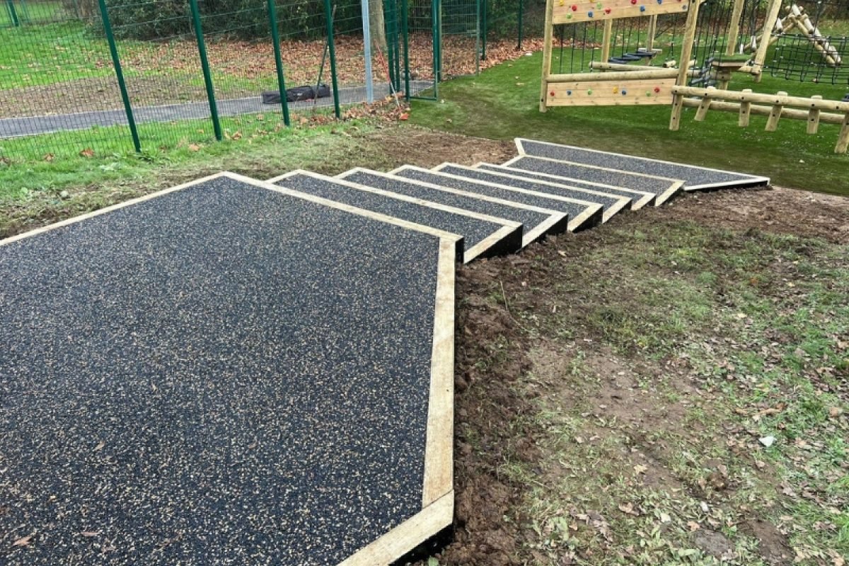 Outdoor Steps Construction and Surfacing at Wyvern Primary School